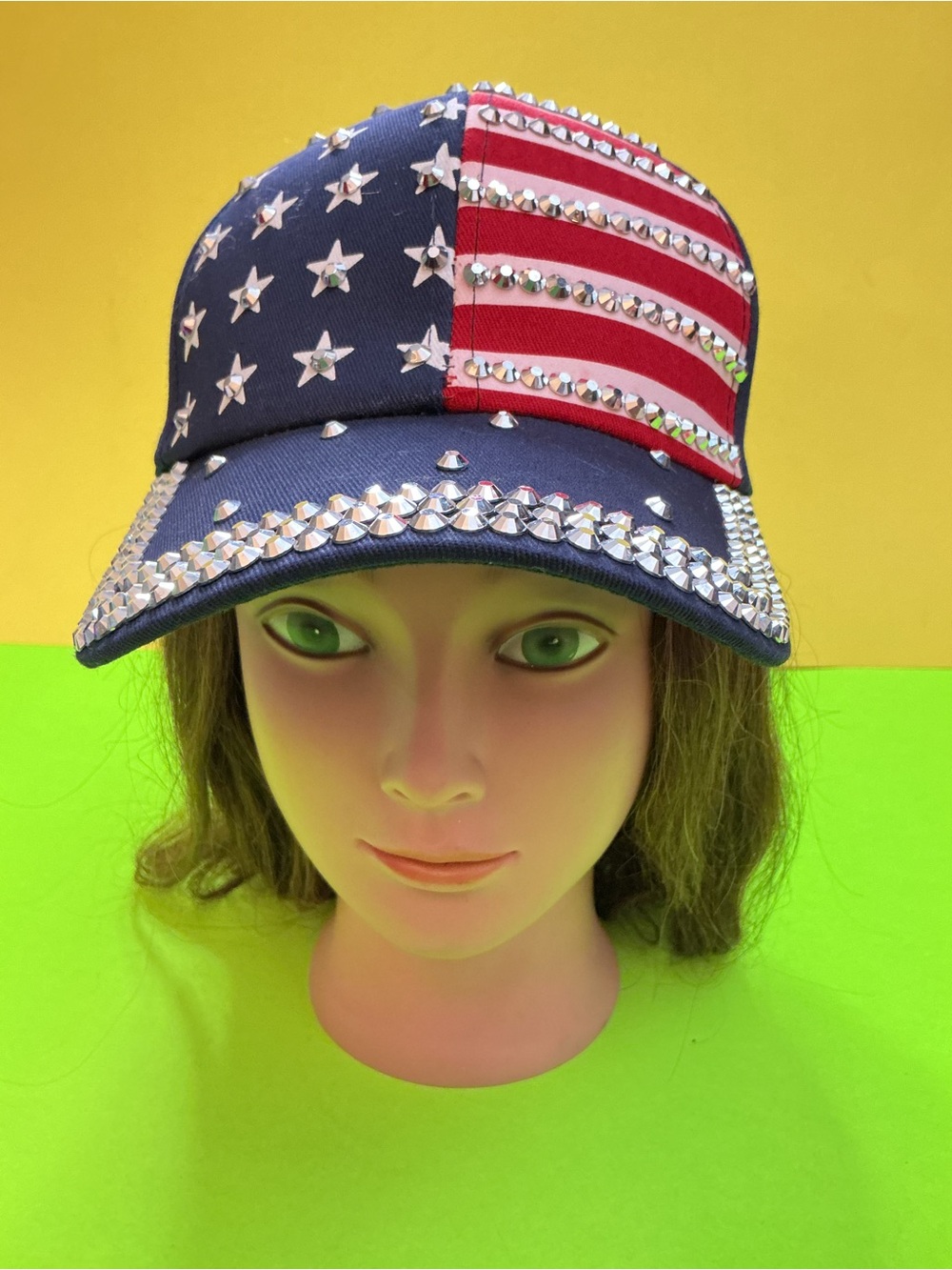 American Flag Rhinestone Baseball Cap